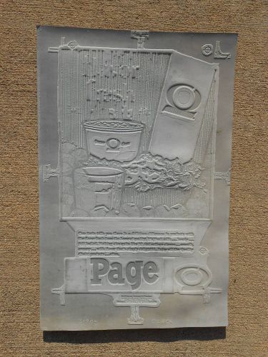 Vintage Newspaper Printing Plate &#034;Page&#034; The Page Milk Co.-RARE