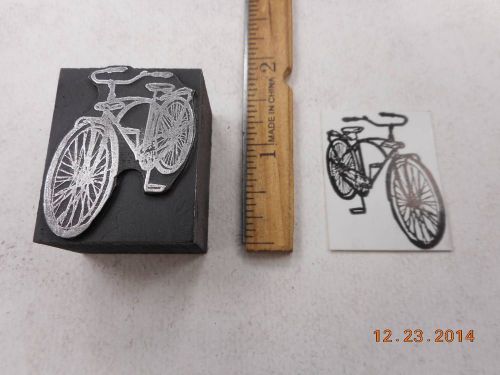 Letterpress Printing Printers Block, Boy&#039;s Old Fashion Bicycle