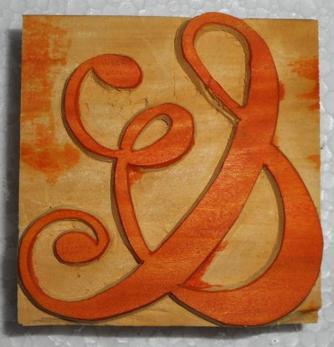 Letterpress Letter &#034;&amp; Amparsend&#034; Wood Type Printers Block Collection.B939