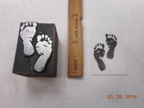 Printing Letterpress Printers Block, Human Footprints, left and right