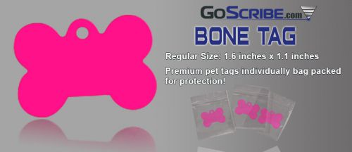 10 Stunning Pink Bone Tags.  Anodized aluminum. Ready to personalize.