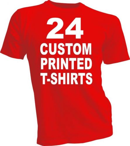 24 custom printed t-shirts / screen printing on 2 sides / any color t-shirt for sale