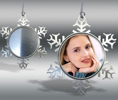 Pewter Snowflake Christmas Ornament with sublimation insert