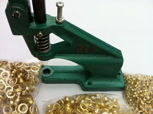 Grommet machine 1 die (# 2 ) and  1000 grommets  brass   heavy duty for sale