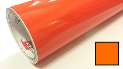 Gloss orange vinyl graphic wrap sticker sheet film roll overlay craft &amp; cut 24&#034; for sale