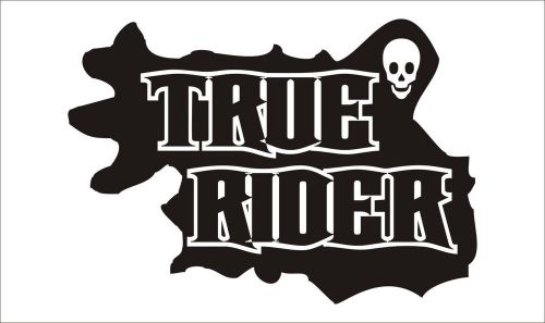 &#034;Ture Rider Skull&#034; Funny Car Vinyl Sticker Decal Truck Bumper Laptop Gift- 755 B