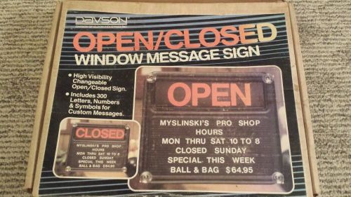 Vintage OPEN &amp; CLOSED BUSINESS SIGN STICKS ON WINDOW W/LETTERS PULL DOWN