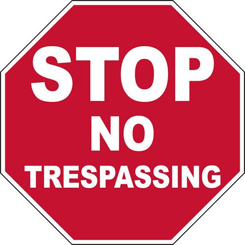 No trespassing stop sign 12&#034;x12&#034; aluminum sign for sale