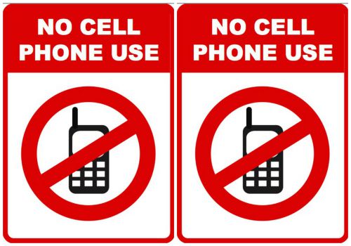 Set of 2 No Cell Phone Use Signs No Talking Texting Business Commercial Sinage
