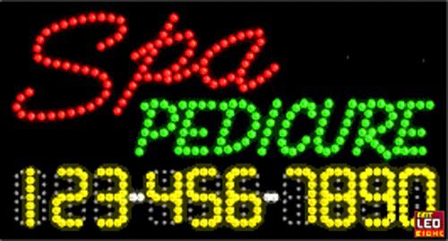 17&#034;x31&#034; Custom Animated Spa Pedicure LED Sign with Phone