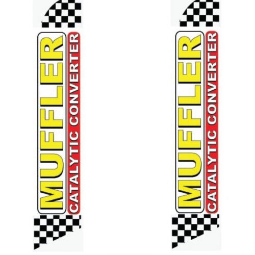 Swooper flag 2 pack yellow red muffler catalytic converter for sale