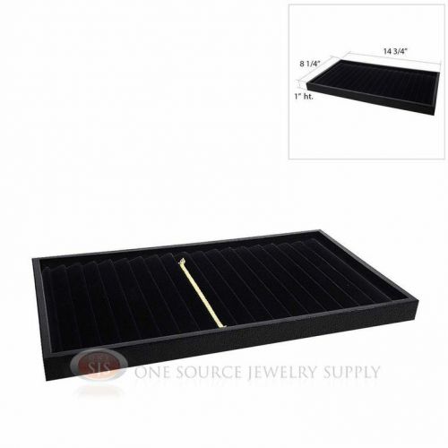 Black velvet 18 slot wooden bracelet tray insert plastic stackable display tray for sale
