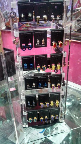 EARRING DISPLAY 72 PAIRS STAINLESS STEEL HUGGIES INCLUDED LOCKING AND ROTATING