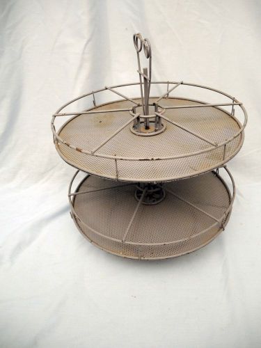 Two Tier Round Metal Display Rack that Turns - 14&#034; Tall