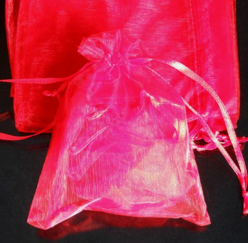200x Solid Red Organza Bag Pouch for Xmas New Year Gift 12x9cm(4.5x3.5inch)