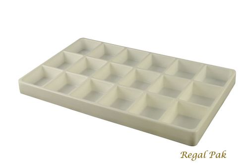 White plastic stackable tray (18-section) 15 7/8&#034; x 9 1/2&#034; x 1 3/8&#034;h for sale