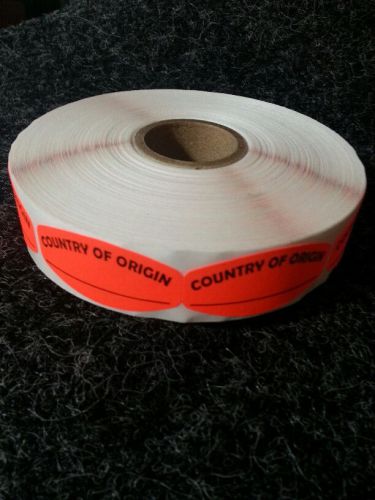 1.5&#034; x .75&#034; COUNTRY OF ORIGIN LABELS 1000 ea PER ROLL 1M/RL STICKERS