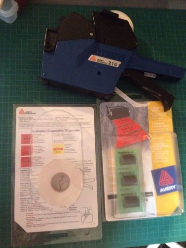 Avery Dennison 216 Pricing Gun EUG Inc Ink Refills &amp; White Pricing Labels