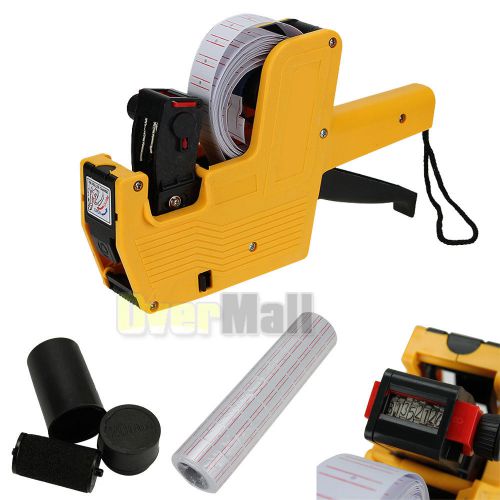 Yellow mx-5500 8 digits price tag gun + 5000 white w/ red lines labels +1 ink us for sale