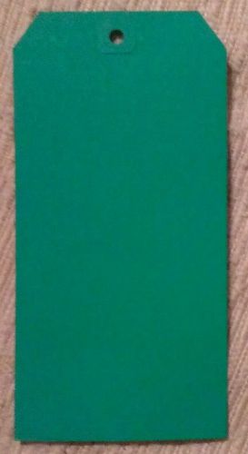 Dennison green tags lot of 50 size 8- 6 1/4&#034; x 3 1/8&#034;, unstrung, reinforced for sale