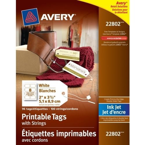 Avery Printable Marking Tag - 2&#034; x 3.50&#034; - 64/Pack - Card Stock - White