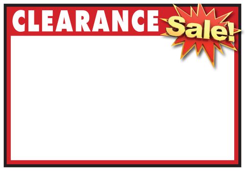 RETAIL CLEARANCE SALE SIGNS, Template 5.5&#034;x3.5&#034; Blank Sale/Price Tags, 50 Pack