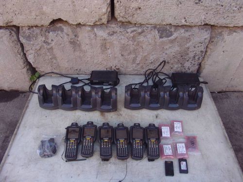 LOT OF 6 MOTOROLA / SYMBOL SCANNERS MC3000 WITH CHARGERS AND NEW BATTERIES