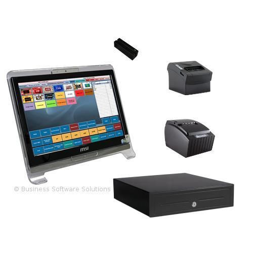 Msi all-in-one pc restaurant pos complete cash drawer touch screen system for sale