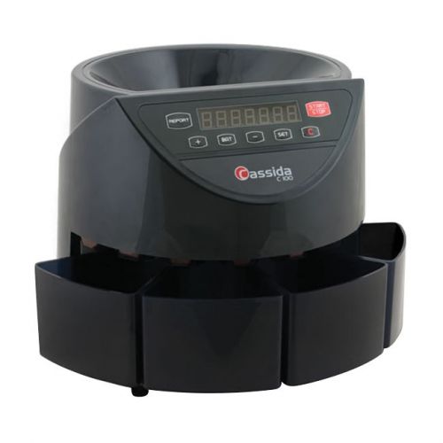 Cassida C100 Automatic Digital Electronic Coin Counter Sorter With LED Display