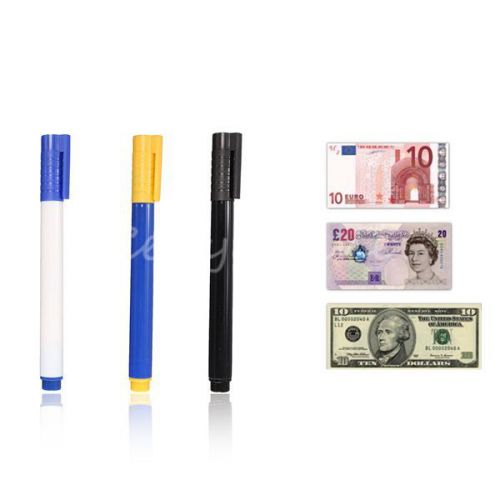 Currency Detector Pens Markers for Counterfeit Fake Bills Money Dollars Euros