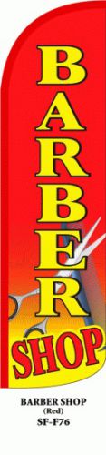 Barber Shop Windless Full Sleeve 16 1/2&#039; DELUXE SWOOPER FLAG FLUTTER BANNER red*