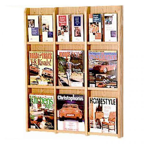 Wooden mallet lm-12 light oak 18 pocket brochure/ magazine stand for sale