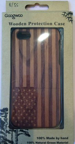 Wood iPhone 5/5s America flag+iphone 5 or 5s charger and cable