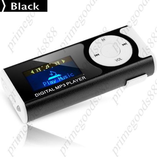Mini Clip Design Digital MP3 Music Player TF Card Deal Free Shipping in Black