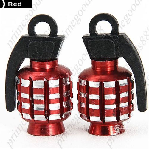4 Universal Grenade Car Motorcycle Tire Valve Caps Cover Deal Free Shipping Red