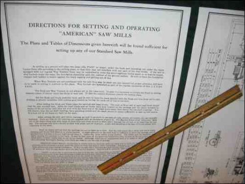 American saw mills setting &amp; operations instructions - reprint for sale