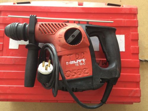 HILTI TE 16 C ROTARY HAMMER DRILL with Case &amp; 3 Bits 1/2&#034;, 5/8&#034; &amp; 1&#034;