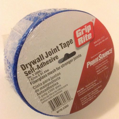 Grip rite blue fiberglass mesh drywall joint tape 3 in x 300 ft, mtb 3300 for sale