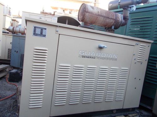 GENERAC GUARDIAN 25 KW NATURAL GAS  GENERATOR. ONLY 612 HOURS, GOOD WORKING.