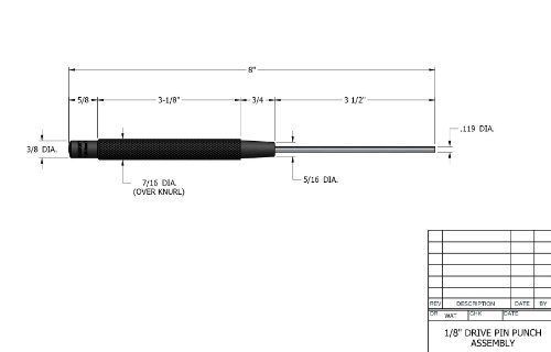 Starrett 248A Extended Length Drive Pin Punch  8&#034; Overall Length  3-1/2&#034; Pin Len