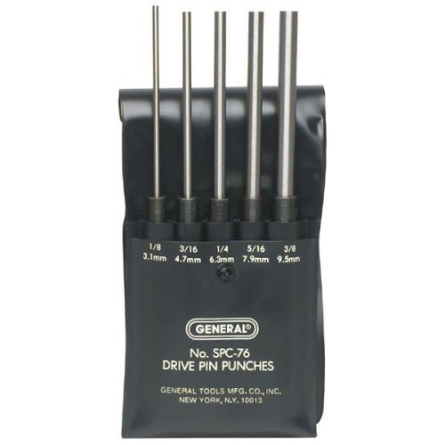 General 5 piece drive pin punch set length: 8&#034; size:1/8&#034;,3/16&#034;,1/4&#034;,5/16&#034;, 3/8&#034; for sale