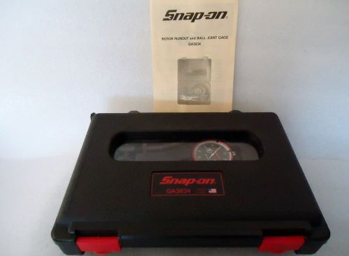 Snap on disc brake rotor runout &amp; ball joint dial gage kit ga3634 excellent cond for sale