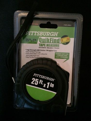 Pittsburgh 25 Ft X 1&#034; Quik Find Tape Measure