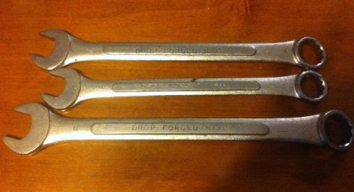 Lot 3 OPEN &amp; CLOSED ENDS DROP FORGED Combination Wrenches  1 1/8&#034; 1&#034; &amp; 15/16&#034;