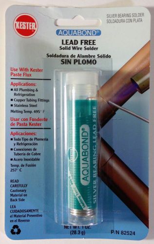 Kester aquabond lead free solid wire silver bearing solder 1 oz tube p/n: 82524 for sale