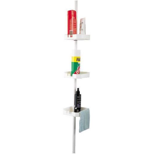 Zenith 3-shelf tension pole corner shower caddy-white shower caddy for sale
