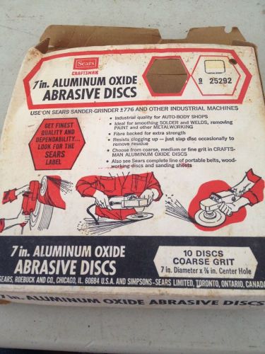 Eight 7&#034; Aluminum Oxide Abrasive Coarse Grit Sanding Discs. Craftsman