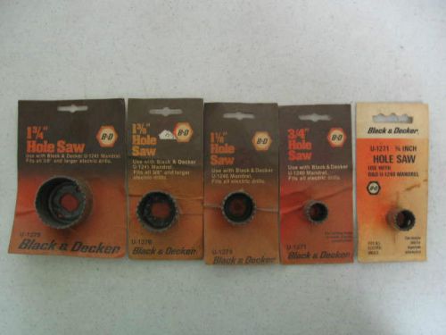 Black and decker hole saw (5) vintage assorted sizes  new for sale