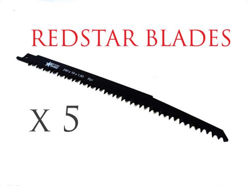 5x Red Star Reciprocating Saw Blades 240mm R1021L