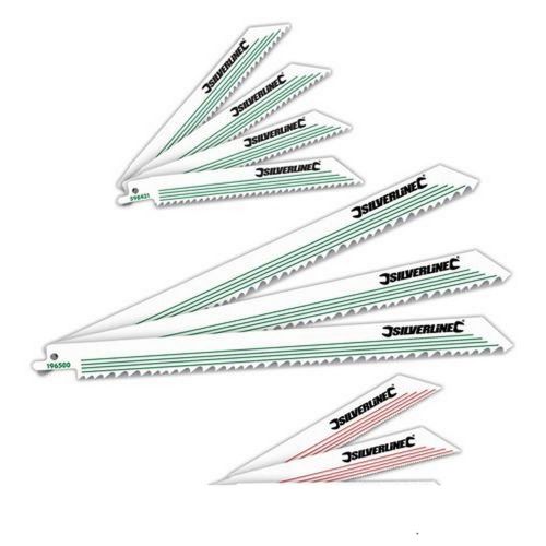 Recip Sabre Saw Blades Set 10pk Cuts In Metal Wood Pruning Green Wood and Roots
